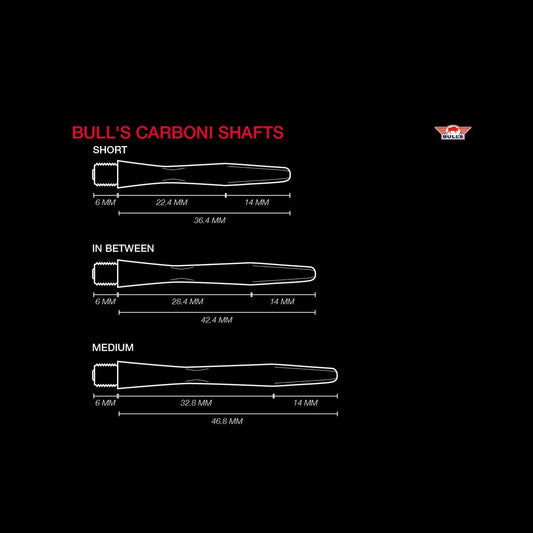 Bull's Carboni Shafts Dart Bakstykker