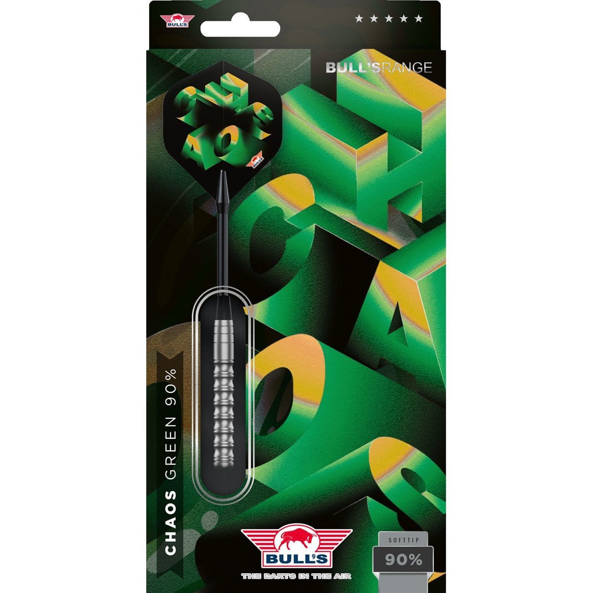 Bull's Chaos 90% Green Softtip 21g Dartpiler