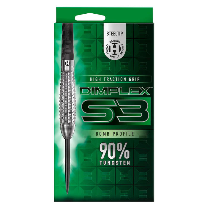 Harrows Dimplex S3 Bomb Profile 90% Steel Tip Darts - 23g