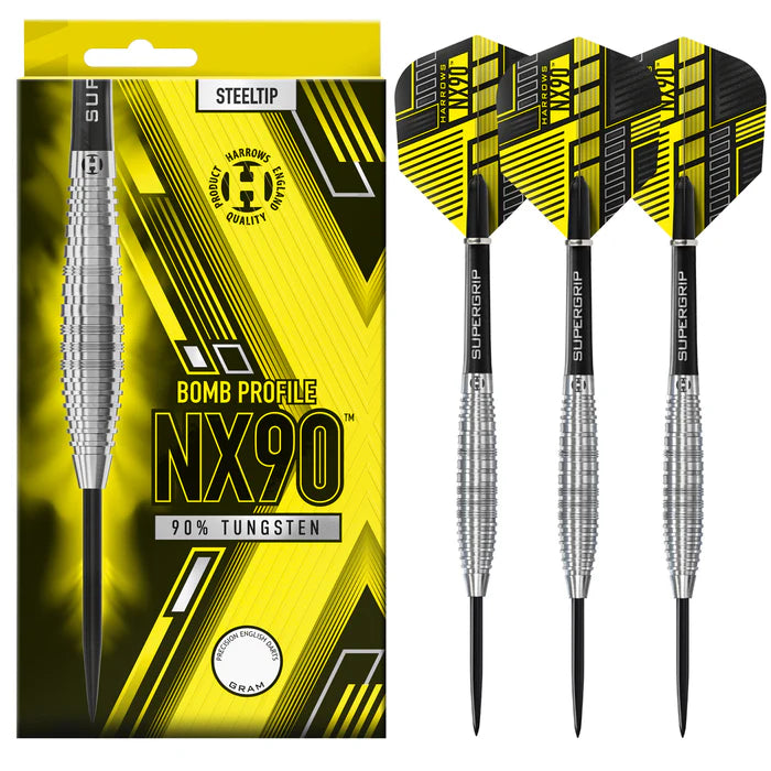 Harrows NX90 Bomb 90% Steel Tip Darts - 23g