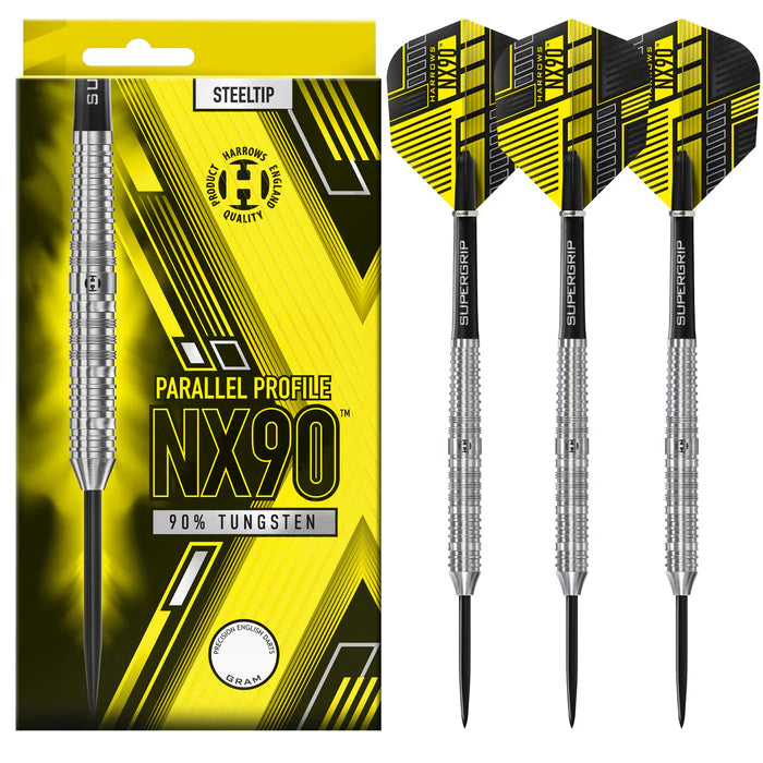 Harrows NX90 Parallel 90% Steel Tip Darts 24g