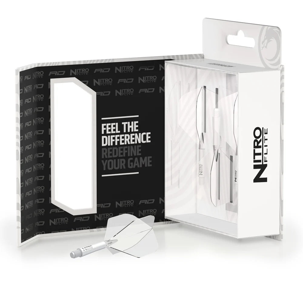 Red Dragon Nitro Flite White and Clear - Intermediate