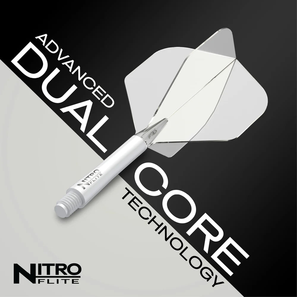 Red Dragon Nitro Flite White and Clear - Intermediate