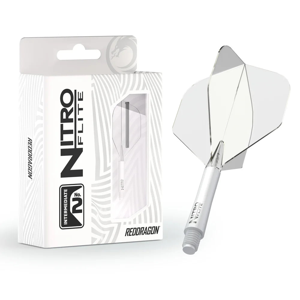 Red Dragon Nitro Flite White and Clear - Intermediate
