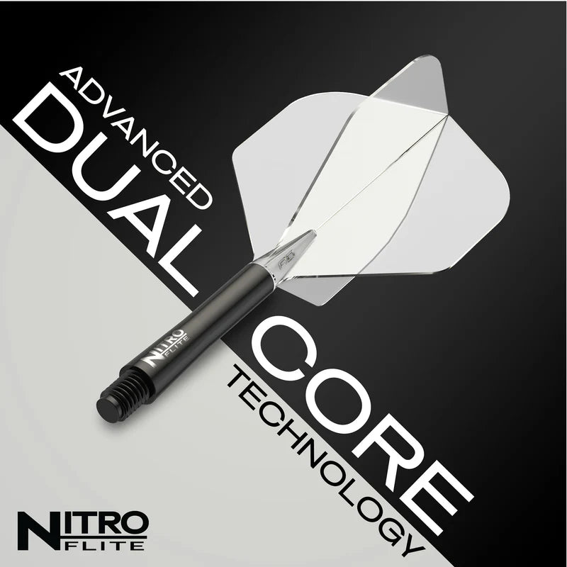 Red Dragon Nitro Flite Black Clear Short Dart Flights