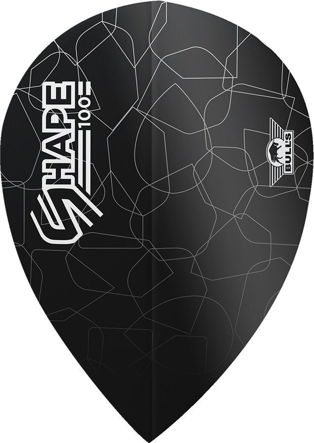 Bull's Shape 100 Black Pear Dart Flights