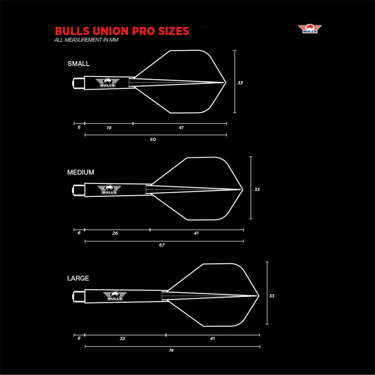 Bull's Union Pro Flight System No.6 - Black Medium