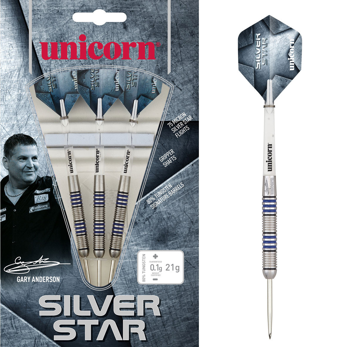 Unicorn Silver Star Gary Anderson – Dartpiler i 80% Tungsten