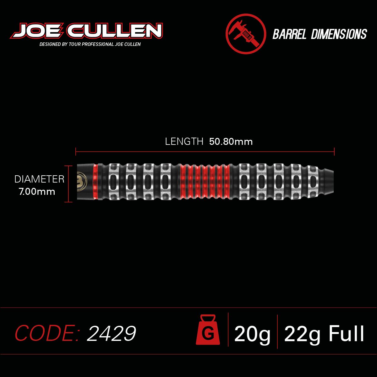 Winmau Joe Cullen Special Edition 90% Soft Tip - 20g