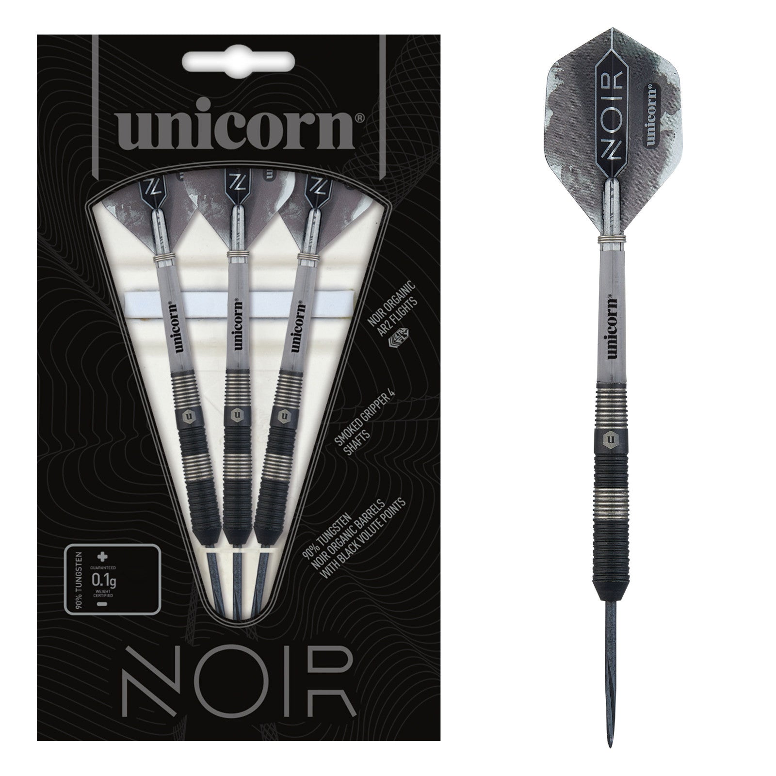 Unicorn Noir Style 3 – Dartpiler i 90% Tungsten 