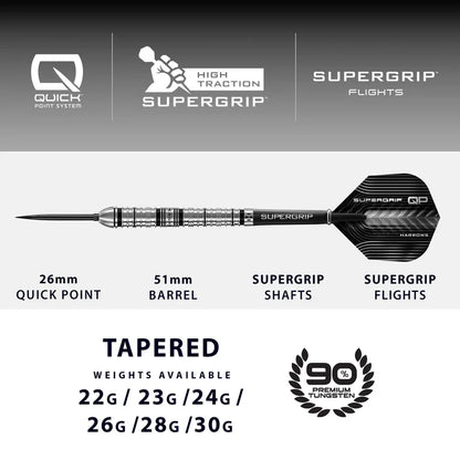 Harrows Supergrip QP Tapered Quick Point 90% Stålpiler