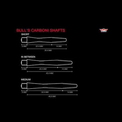 Bull's Carboni Shafts Dart Bakstykker 