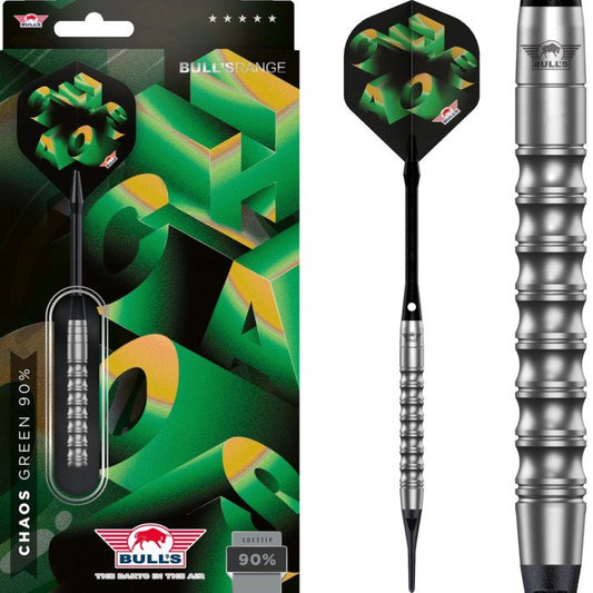 Bull's Chaos 90% Green Softtip 21g Dartpiler