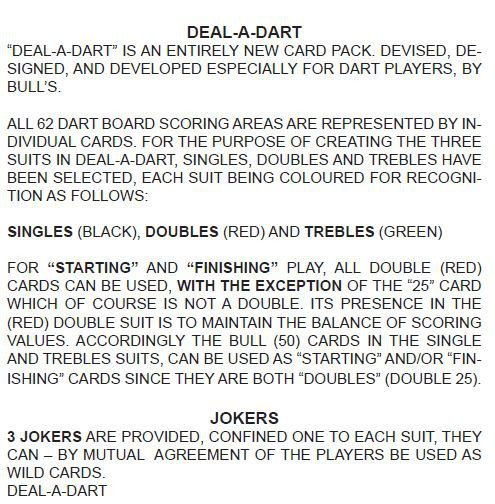 Bull's Deal-a-Dart Playing Cards - Dart Kortspill