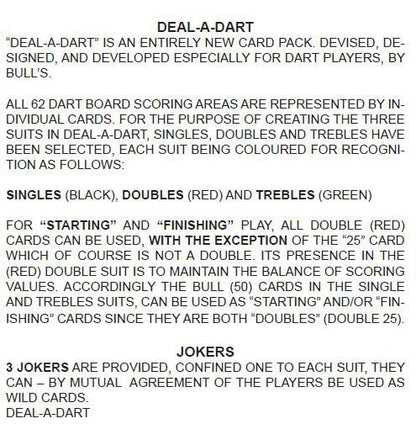 Bull's Deal-a-Dart Playing Cards - Dart Kortspill
