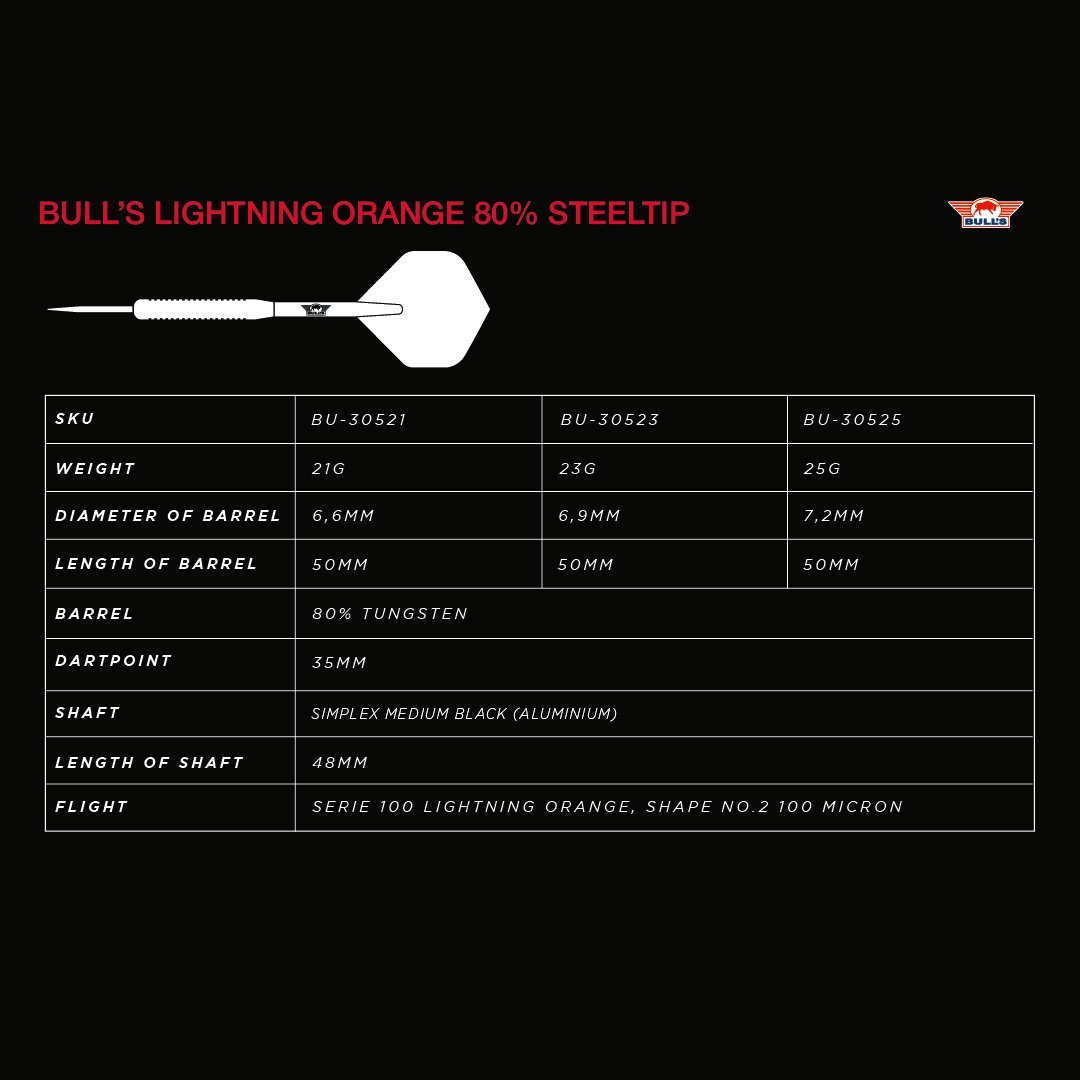 Bull's Lightning 80% Orange Dartpiler