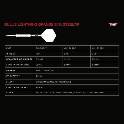 Bull's Lightning 80% Orange Dartpiler