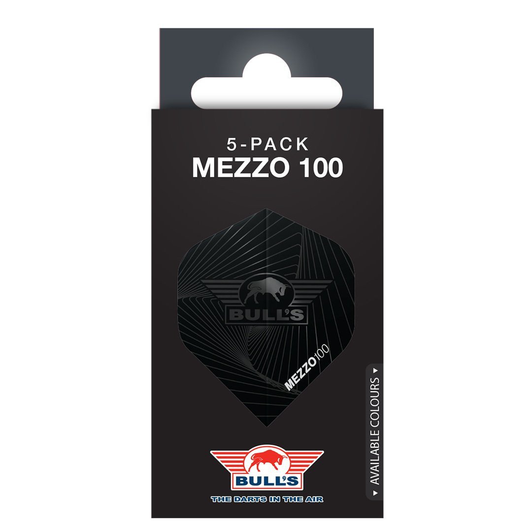 Bull's Mezzo 100 No.2 Dart Flights 5-Pack Black