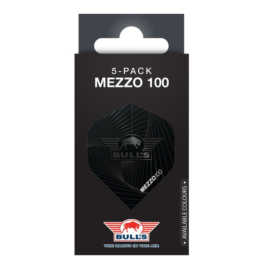 Bull's Mezzo 100 No.2 Dart Flights 5-Pack Black