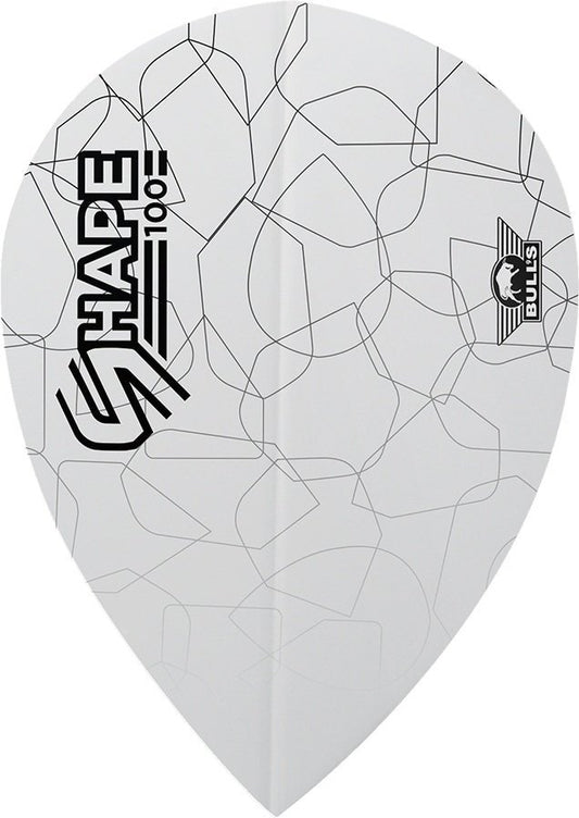 Bull's Shape 100 White Pear Dart Flights