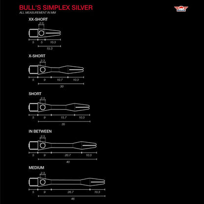 Bull's Simplex Medium Dart Bakstykker