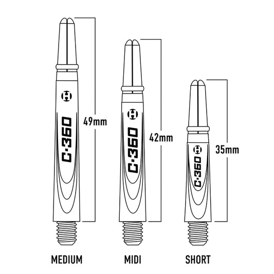 Harrows Carbon 360 Black Dart Shafts 360-graders roterende topp