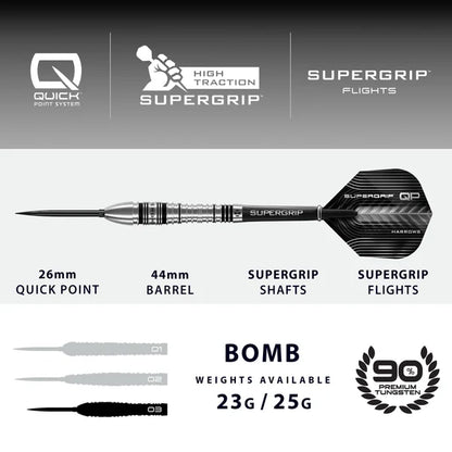 Harrows Supergrip QP Bomb 90% Dartpiler | Dartklubben