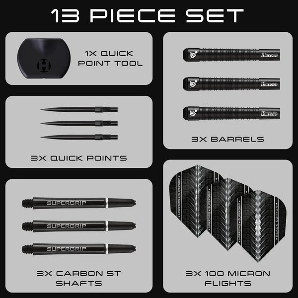 Harrows Supergrip Black Edition 90% | Dartklubben