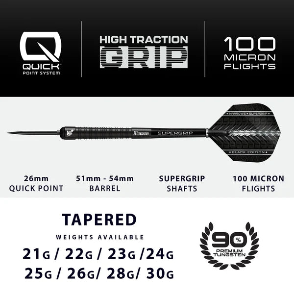 Harrows Supergrip Black Edition 90% | Dartklubben