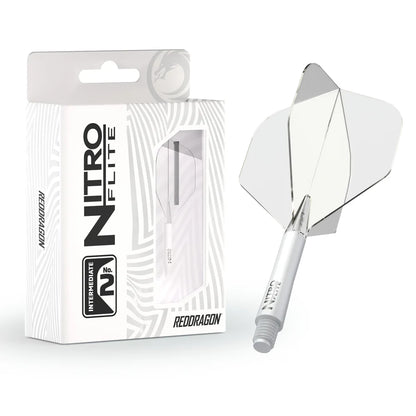 Red Dragon Nitro Flite White and Clear Dart Flights