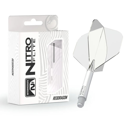 Red Dragon Nitro Flite White and Clear Dart Flights