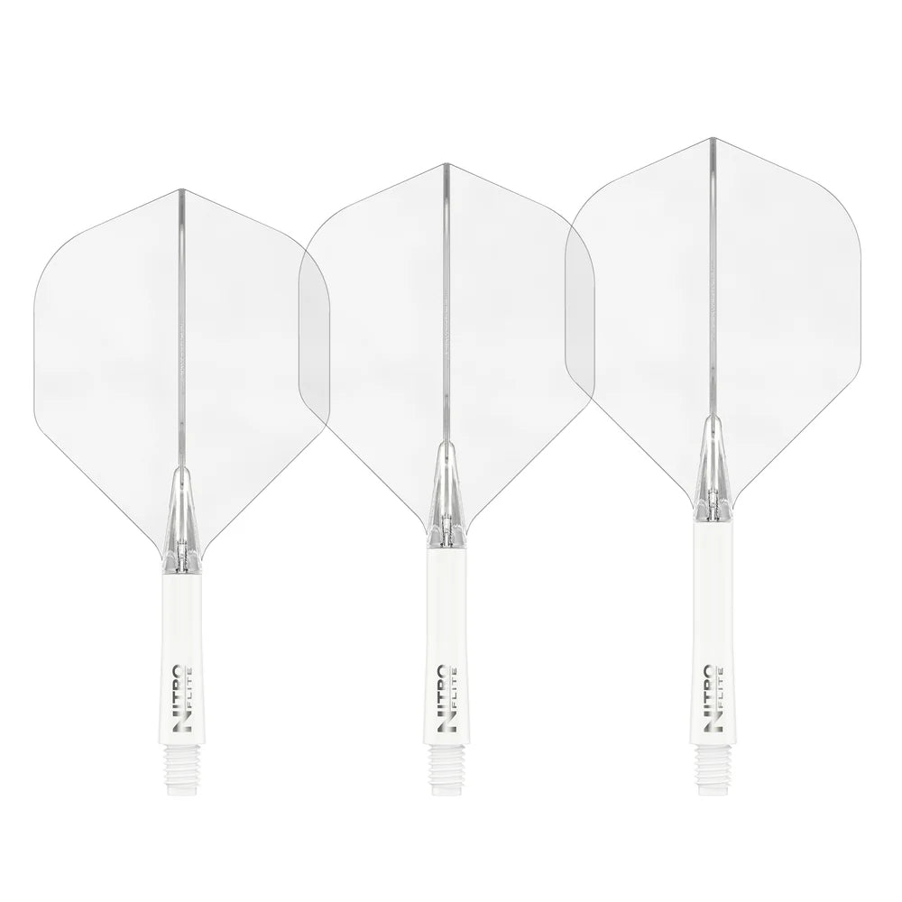 Red Dragon Nitro Flite White and Clear Dart Flights
