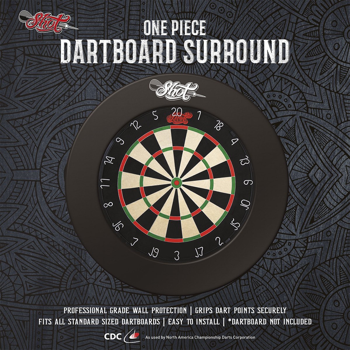 Shot Dart Surround Svart - Beskyttelsesring Dartskive 