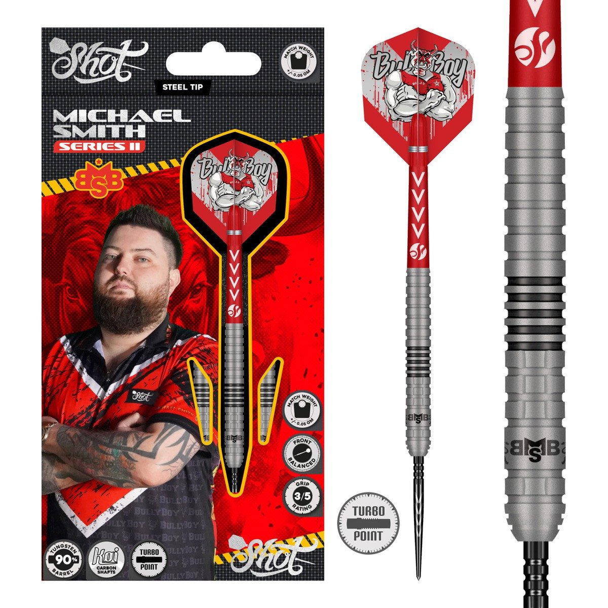 Shot Michael Smith S2 – dartpiler i 90 % tungsten
