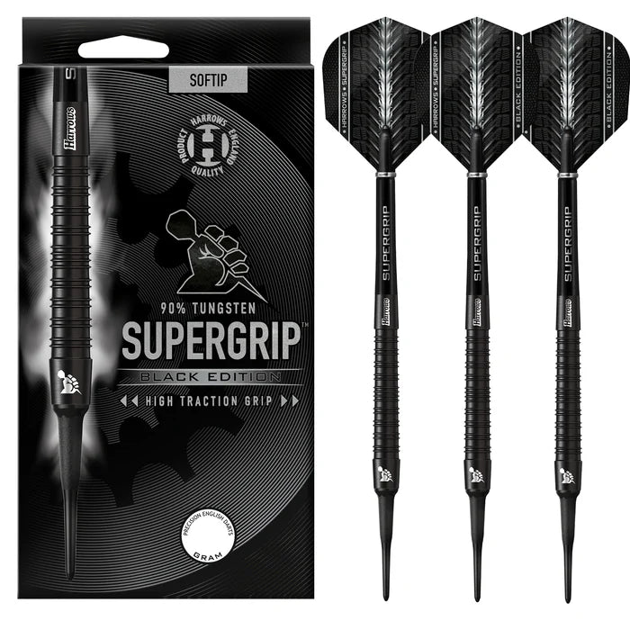 Harrows Supergrip Black Edition 90% Softtip Dartpiler