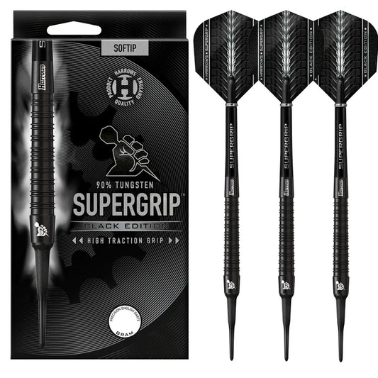 Harrows Supergrip Black Edition 90% Softtip Dartpiler