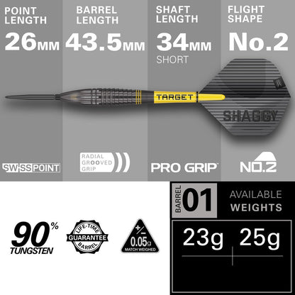 Target Scott Williams Black 90% Swiss Dartpiler