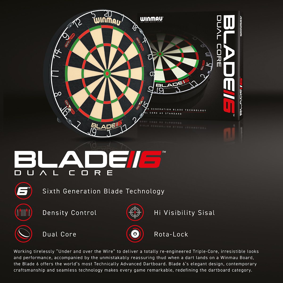 Winmau Blade 6 Dual Core Dartskive