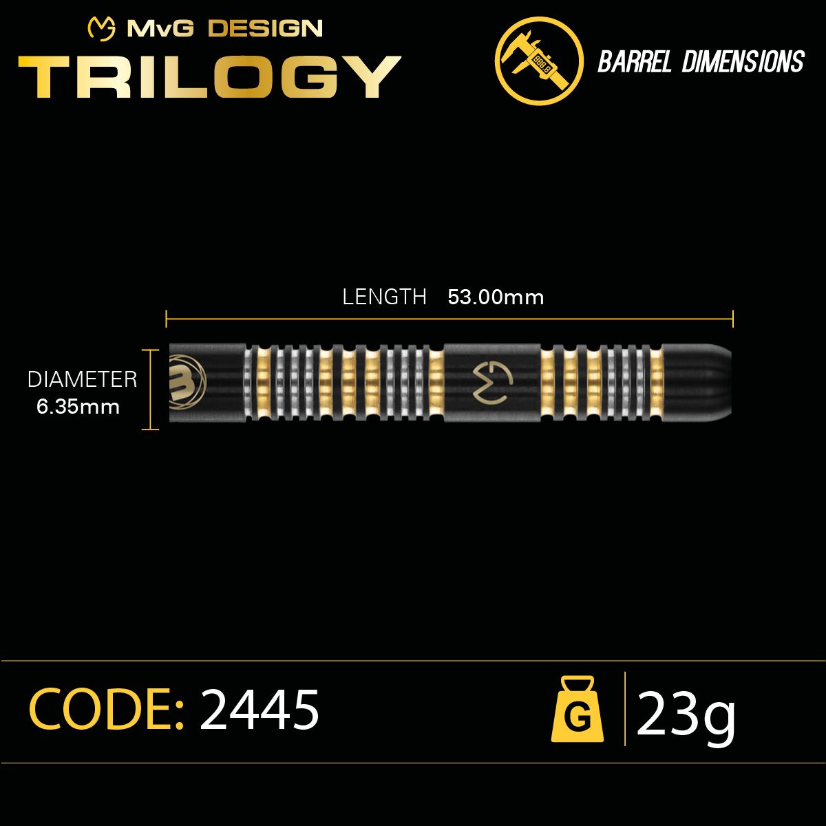 Winmau MvG Trilogy 90% Dartpiler 23 gram