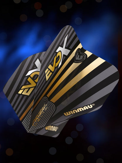 Winmau Prism Delta MvG Evo X Black & Gold Dart Flights