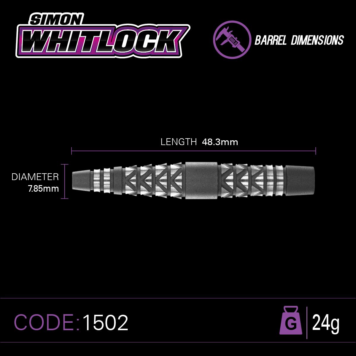Winmau Simon Whitlock Atomised 90% 25g Dartpiler