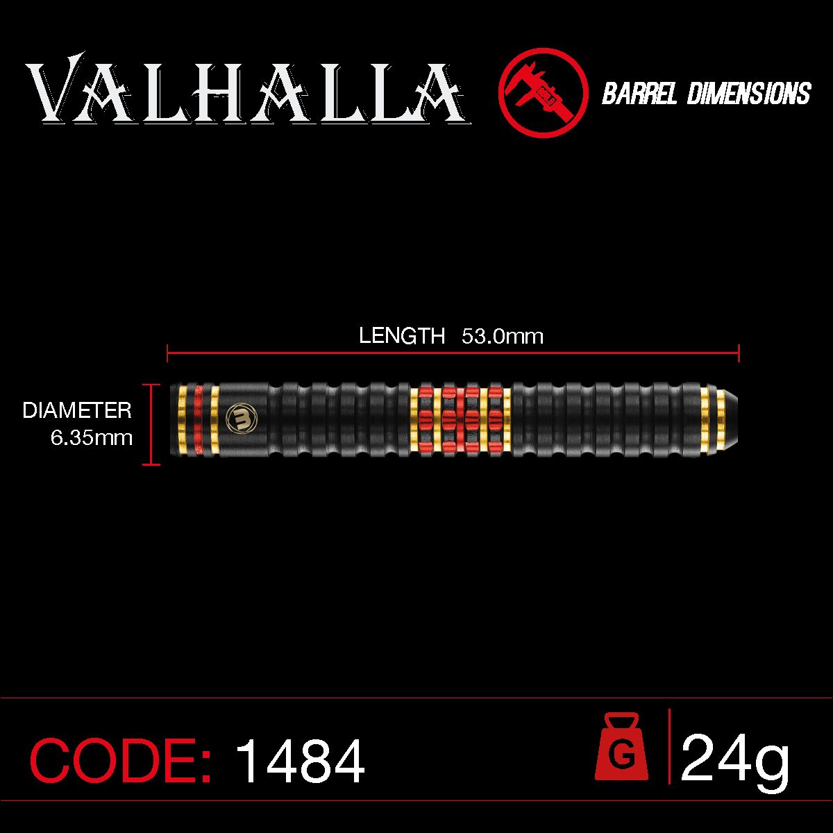 Winmau Valhalla 95% 24g Dartpiler