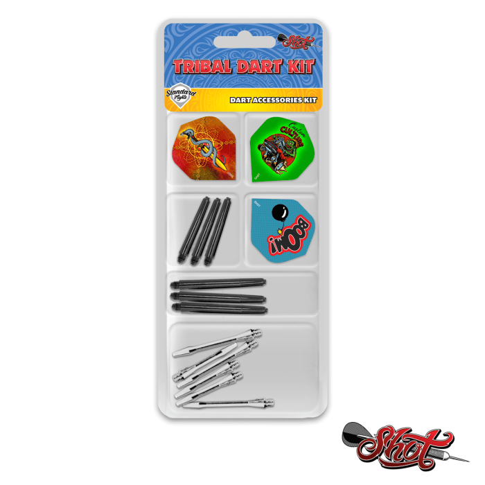 Shot Value Range Tribal Dart Kit - Flights og Shafts Sett